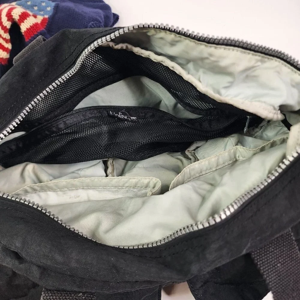 Kipling Baby L‎ Diaper Bag Travel Commuter Briefcase School Black Nylon Black